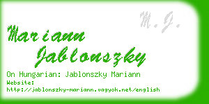 mariann jablonszky business card